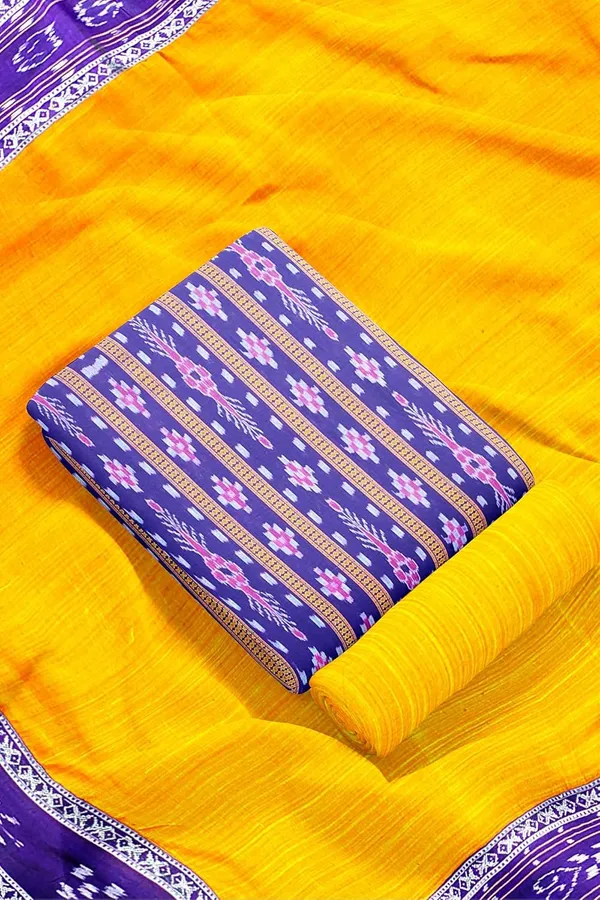Multicolor_Pure_Cotton_Sambalpuri_Handloom_Dress_Material_With_Dupatta_Bottom_Wear_3_Piece_Set