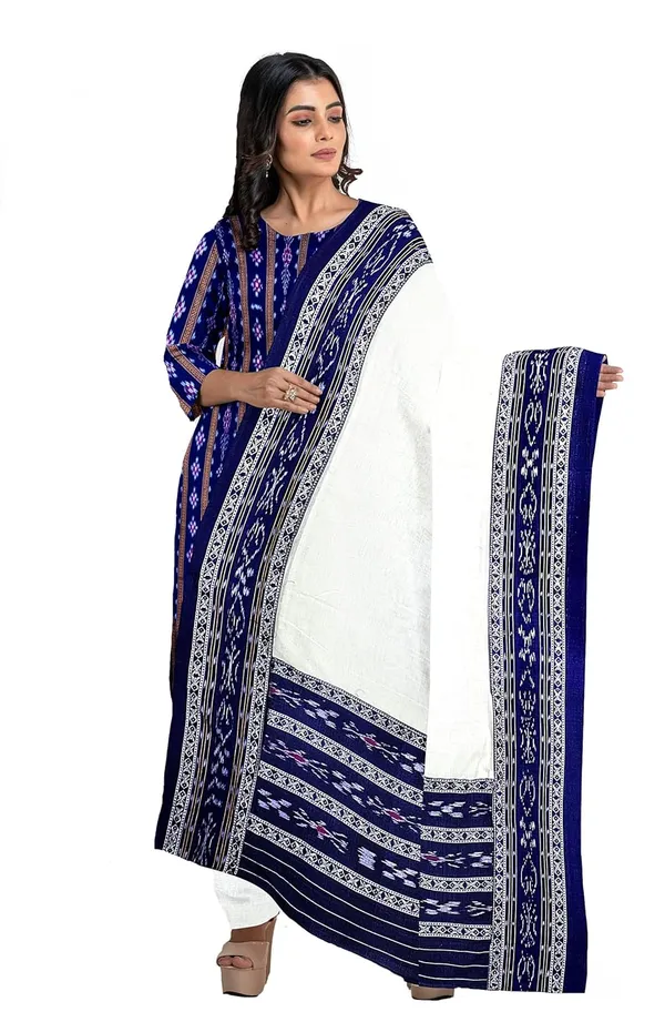 Multicolor_Pure_Cotton_Sambalpuri_Handloom_Dress_Material_With_Dupatta_Bottom_Wear_3_Piece_Set
