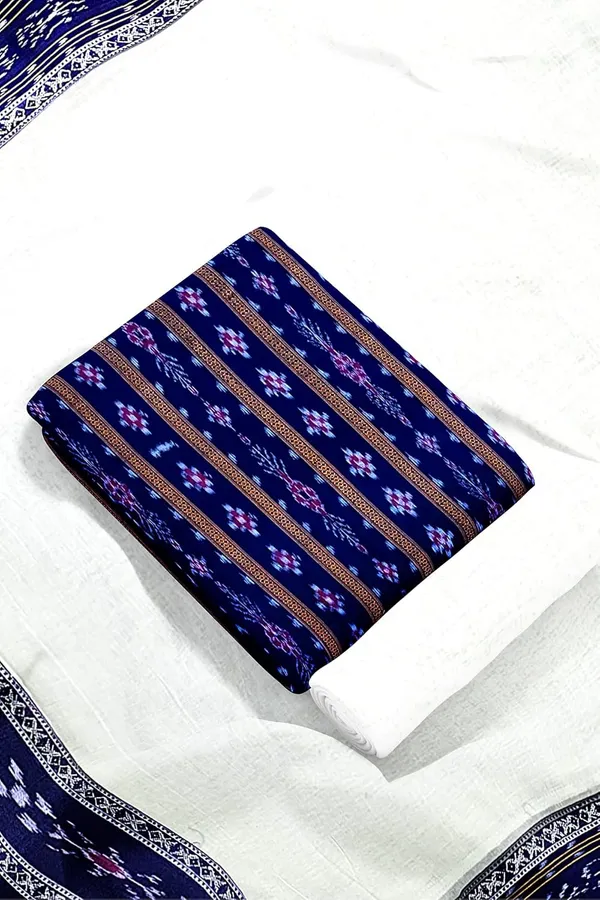 Multicolor_Pure_Cotton_Sambalpuri_Handloom_Dress_Material_With_Dupatta_Bottom_Wear_3_Piece_Set