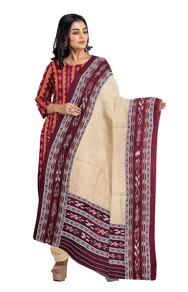 Multicolor_Pure_Cotton_Sambalpuri_Handloom_Dress_Material_With_Dupatta_Bottom_Wear_3_Piece_Set