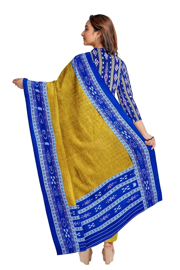 Multicolor_Pure_Cotton_Sambalpuri_Handloom_Dress_Material_With_Dupatta_Bottom_Wear_3_Piece_Set