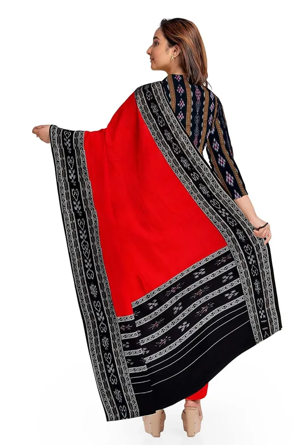 Multicolor_Pure_Cotton_Sambalpuri_Handloom_Dress_Material_With_Dupatta_Bottom_Wear_3_Piece_Set