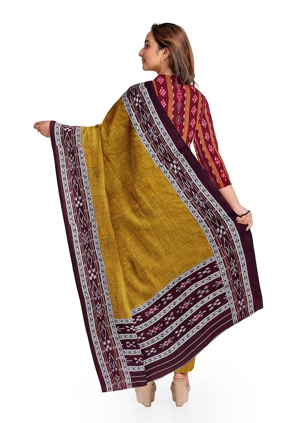 Multicolor_Pure_Cotton_Sambalpuri_Handloom_Dress_Material_With_Dupatta_Bottom_Wear_3_Piece_Set