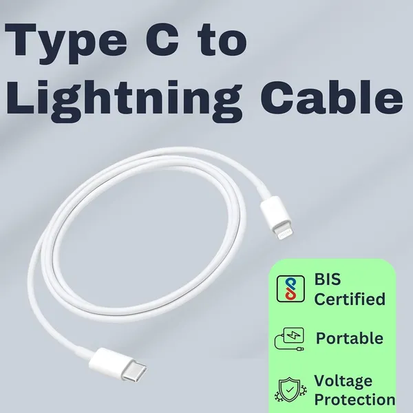 White_20W_Usb_C_To_Lightning_Cable_1M_For_Iphone_Pack_of_2