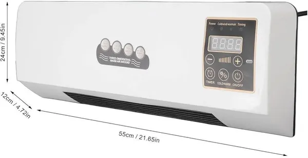 Abs_Plastic_White_1800W_3_Speed_Wall_Mounted_Room_Heater