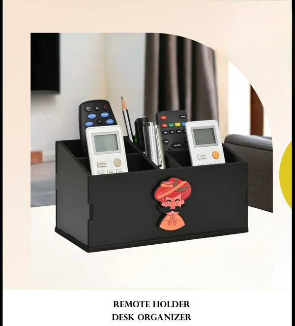 Black_Multi-Compartment_Remote_Holder_Desk_Organizer