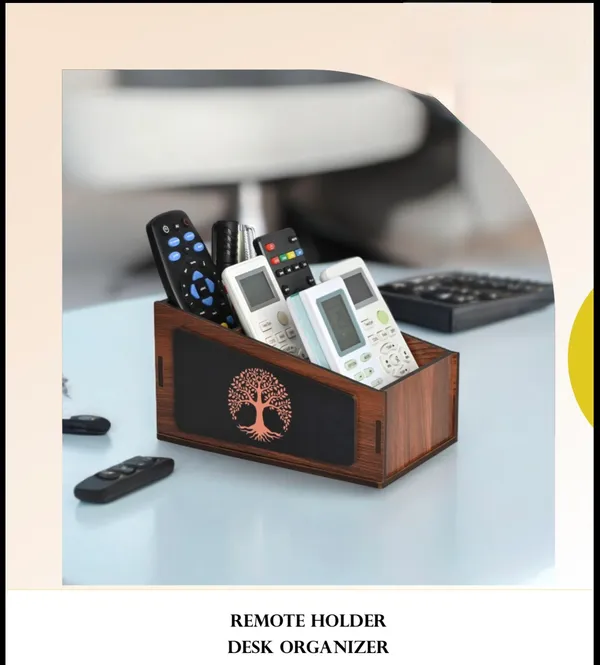 Wooden_Tree_Pattern_Remote_Holder_Desk_Organizer