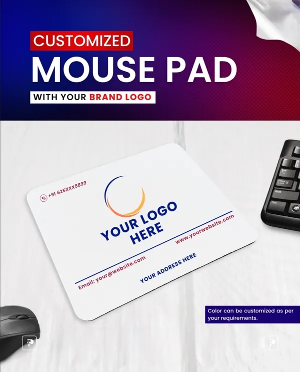 White_Custom_Logo_Print_Mouse_Pad_Corporate_Giveaway