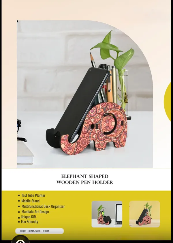 Wooden_Elephant_Pattern_Pen_Holder