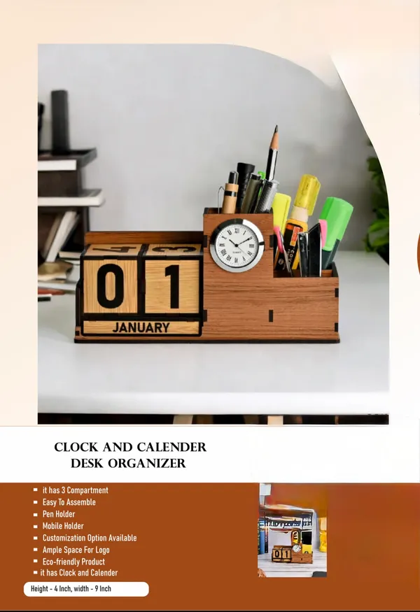 Wooden_Clock_Calendar_Desk_Organizer