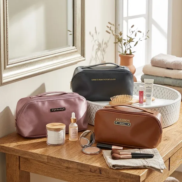 Personalized_Elegant_Travel_Vanity_Kit_–_Premium_Faux_Leather_Makeup_Organizer_with_Handle_&_Divider_(Pink)
