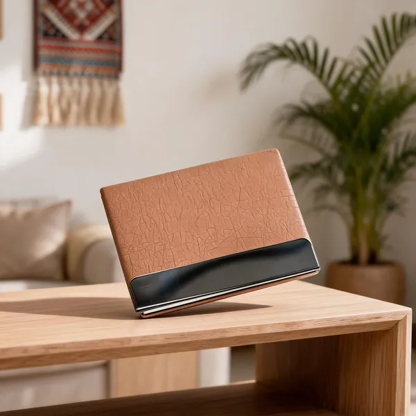 Brown_Stainless_Steel_Pu_Leather_Visiting_Card_Holder_Wallet