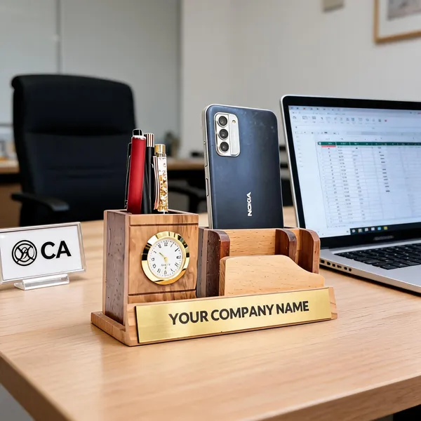 Wooden_Multi_Compartment_Desk_Organizer_With_Clock_And_Phone_Stand
