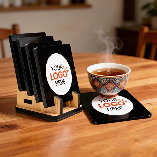 Acrylic_Black_Logo_Print_Tea_Coaster_Set