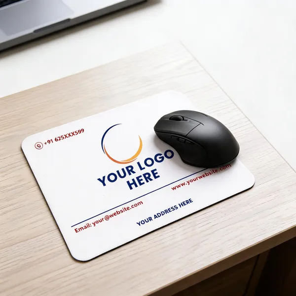 White_Custom_Logo_Print_Mouse_Pad_Corporate_Giveaway