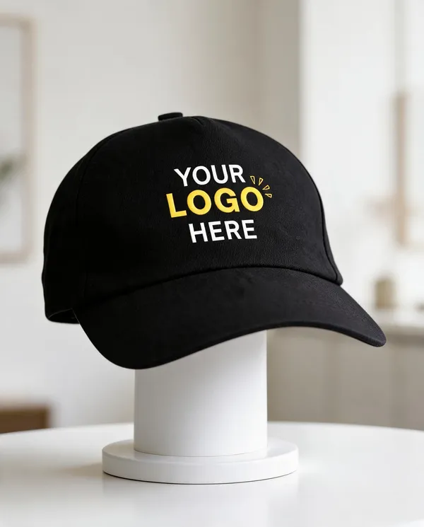 Black_Cotton_Adjustable_Baseball_Cap_For_Unisex