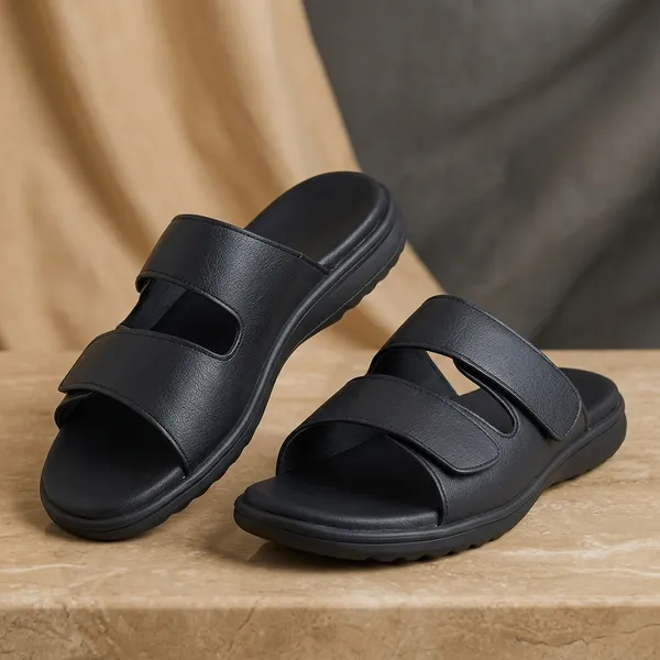 Black_microfiber_Leather_Orthopedic_Arch_Slip_On_For_Men