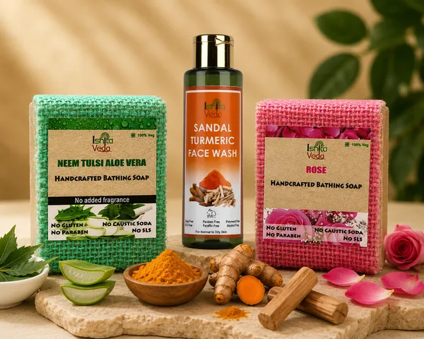 Neem_Tulsi_Aloe_Vera_Soap_And_Rose_Soap_And_Sandal_Turmeric_Face_Wash