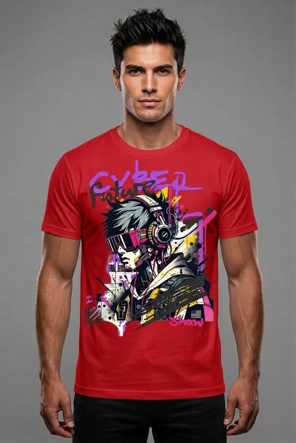 Cyberpunk_Anime_Graphic_Printed_Men's_Cotton_T-Shirt_–_Half_Sleeve,_Red