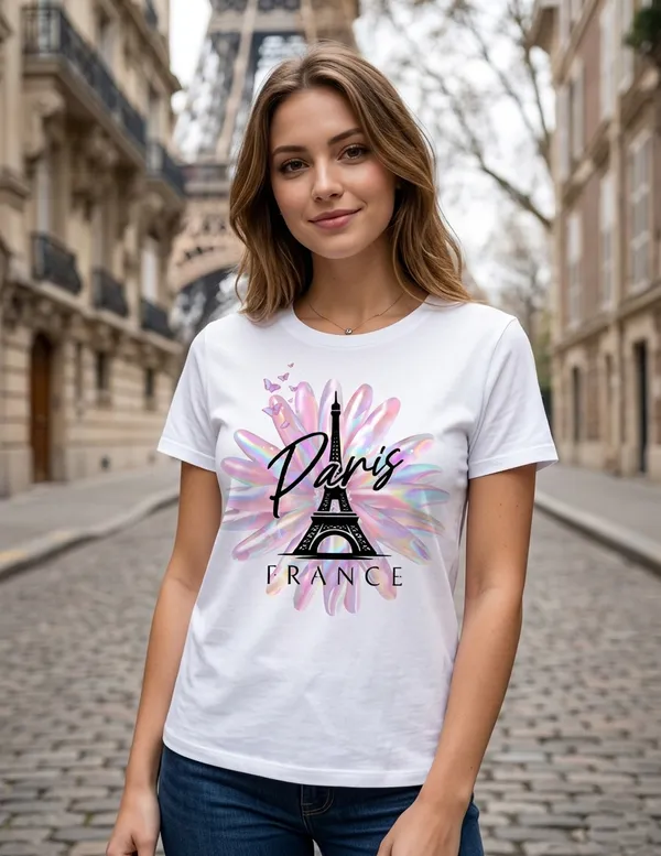 Paris_Print_T_Shirt_White_For_Women