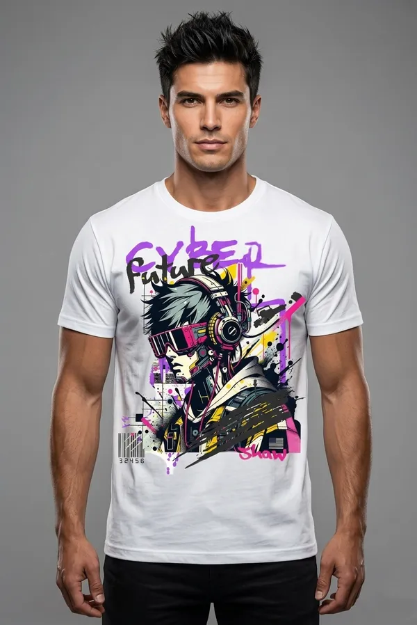 Cyberpunk_Anime_Graphic_Printed_Men's_Cotton_T-Shirt_–_Half_Sleeve,_White