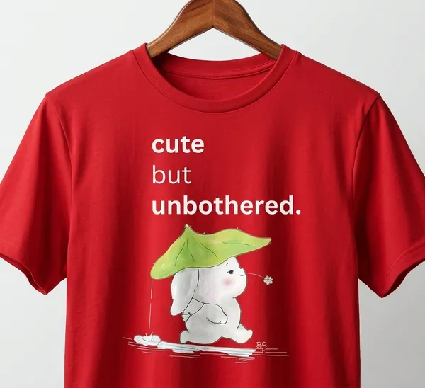 Cute_But_Unbothered_Slogan_Women's_T-Shirt_Under_500_–_Red