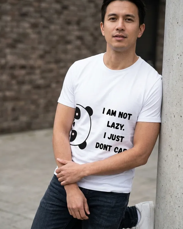 I_Am_Not_Lazy_Slogan_Men's_T-Shirt_Under_500_–_White
