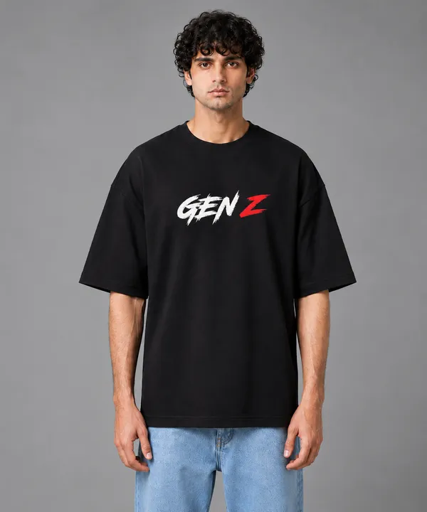 Gen_Z_Graphic_Men's_Oversized_T-Shirt_Under_799–_Black