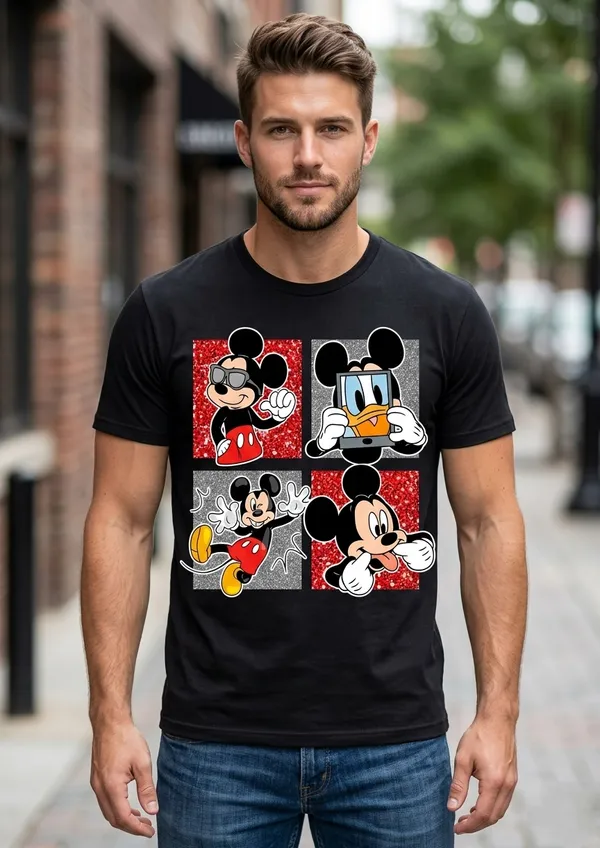 Cartoon_Nostalgia_Graphic_Men's_Cotton_T-Shirt_Under_500_–_Black