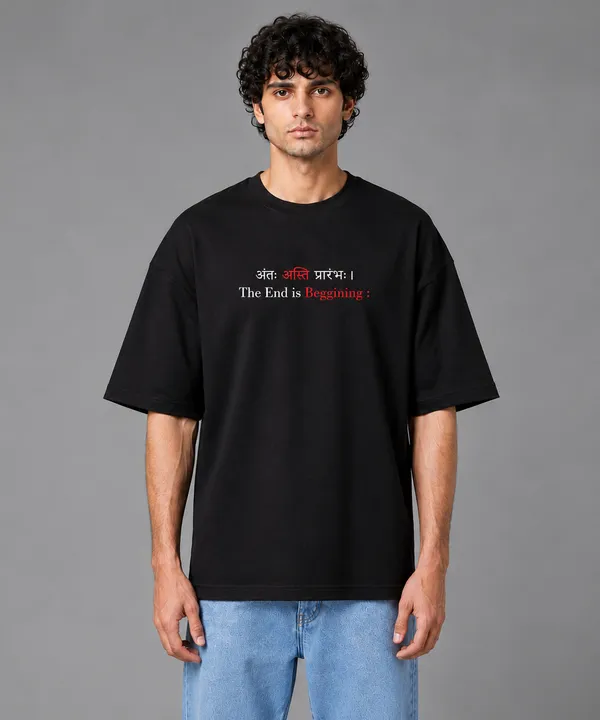 Spiritual_Quote_Graphic_Men's_Oversized_T-Shirt_Under_749–_Black