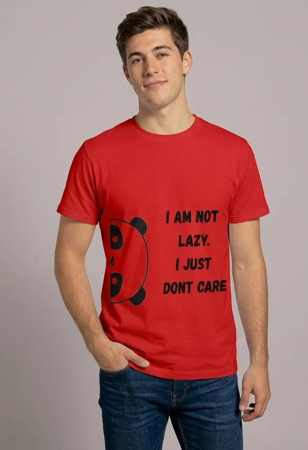 I_Am_Not_Lazy_Slogan_Men's_T-Shirt_Under_500_–_Red