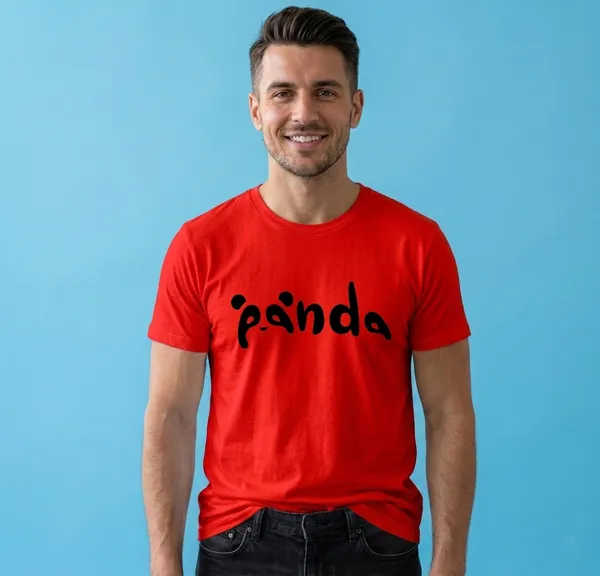 Panda_Printed_T_Shirt_For_Men_And_Boys_Red