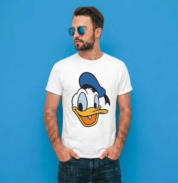 Donald_Duck_Cartoon_Men's_Cotton_T-Shirt_Under_500_–_White