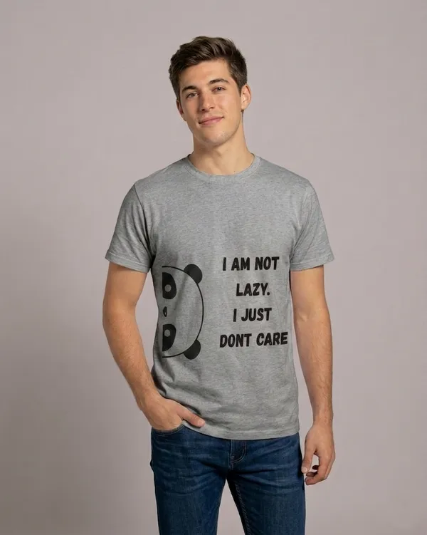 I_Am_Not_Lazy_Slogan_Men's_T-Shirt_Under_500_–_Grey