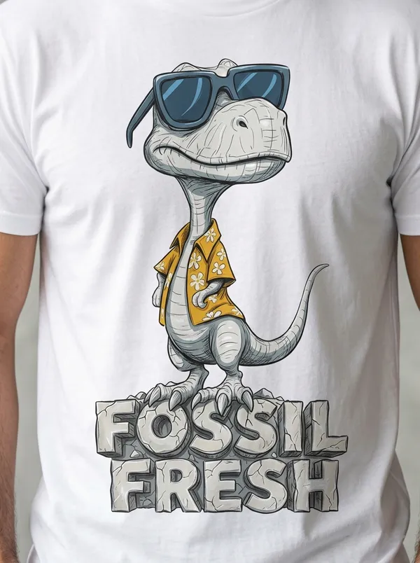 Fossil_Print_Graphic_Men's_Cotton_T-Shirt_Under_500_–_White