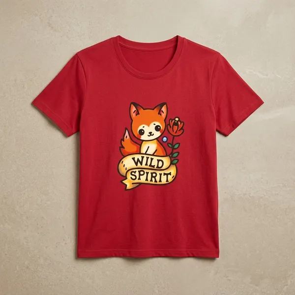 Wild_Spirit_Boho_Graphic_Women's_Cotton_T-Shirt_Under_500_–_Red