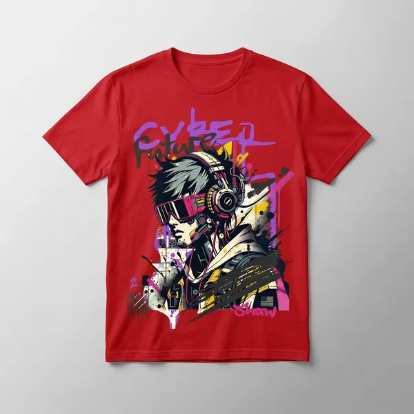 Cyberpunk_Anime_Graphic_Printed_Men's_Cotton_T-Shirt_–_Half_Sleeve,_Red