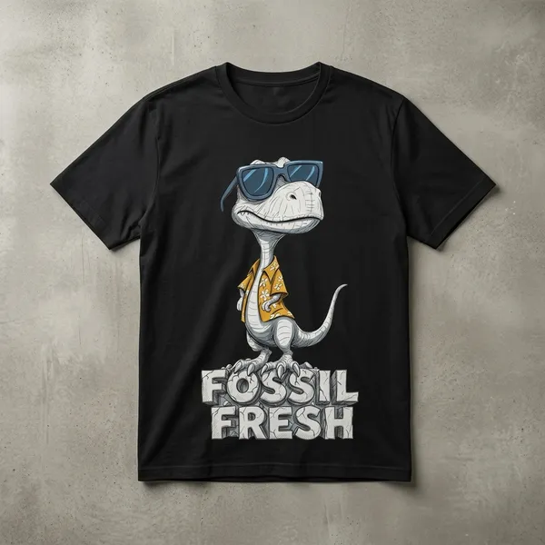 Fossil_Print_Graphic_Men's_Cotton_T-Shirt_Under_500_–_Black