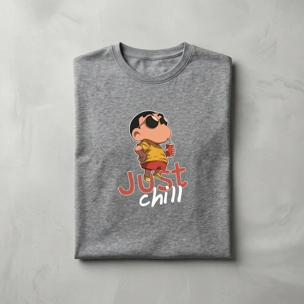 Just_Chill_Slogan_Men's_Cotton_T-Shirt_Under_500_–_Gray