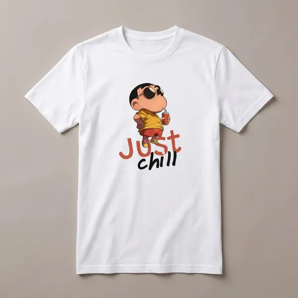 Just_Chill_Slogan_Men's_Cotton_T-Shirt_Under_500_–_White