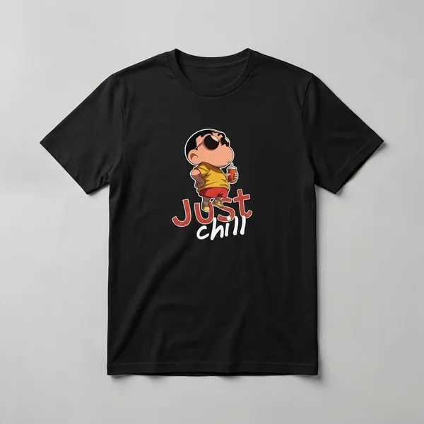 Just_Chill_Slogan_Men's_Cotton_T-Shirt_Under_500_–_Black