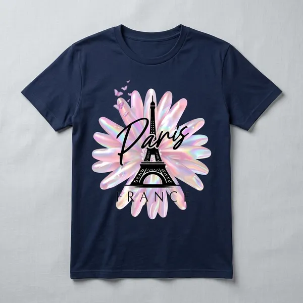 Paris_Print_T_Shirt_Navy_For_Women