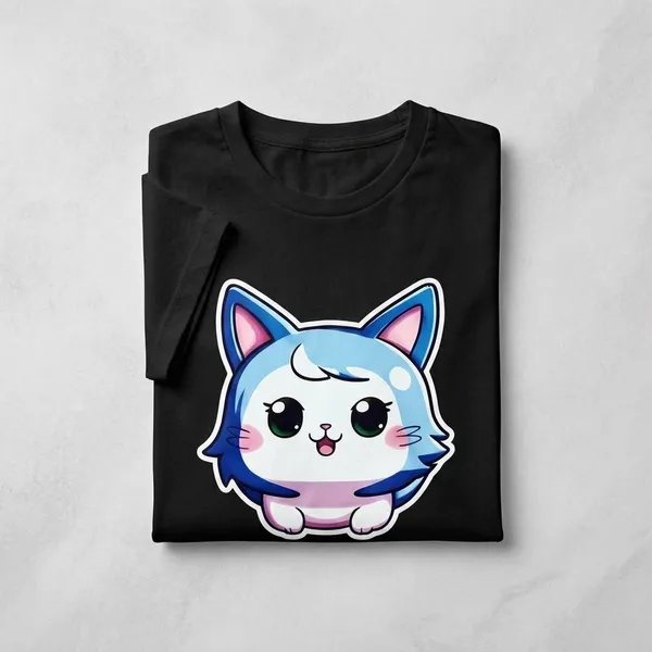 Cute_Cat_Graphic_Women's_Cotton_T-Shirt_Under_500_–_Black