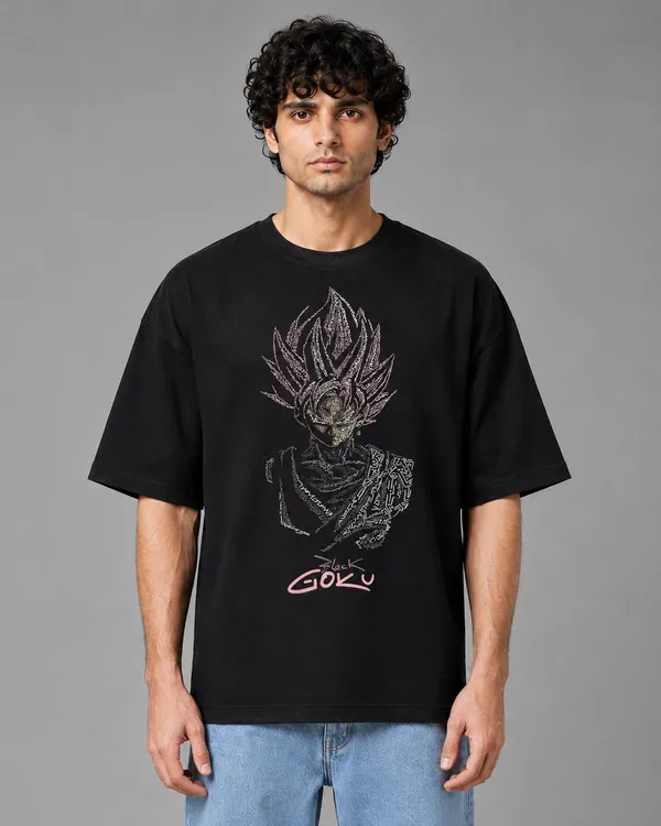Oversized_Biowash_Black_Cotton__Goku_T_Shirt