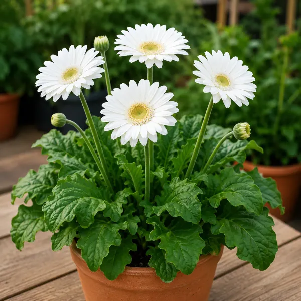 Aesthetic_Pure_White_Gerbera_Plant_|_Elegant_Blooming_Beauty