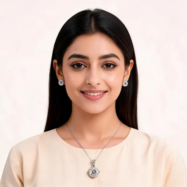 Silver_Crystal_Pendant_And_Earrings_Set_For_Women