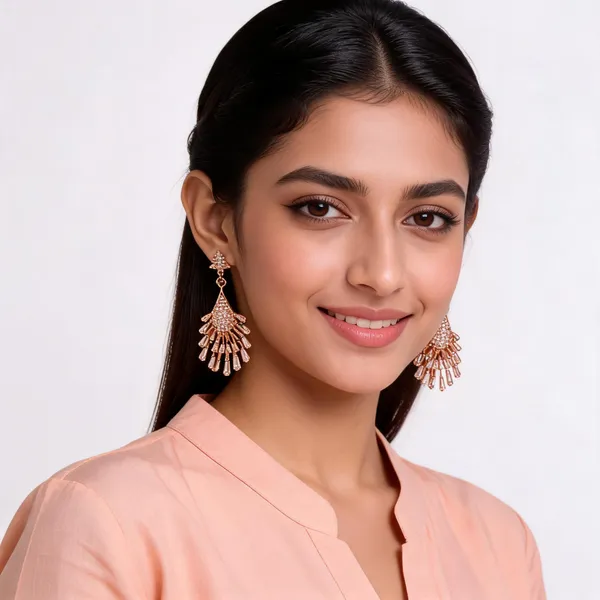 Rose_Gold_925_Silver_Chandelier_Drop_Earrings_For_Women