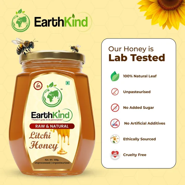 Earthkind_Raw_Litchi_Honey_Nmr_Tested_500_G