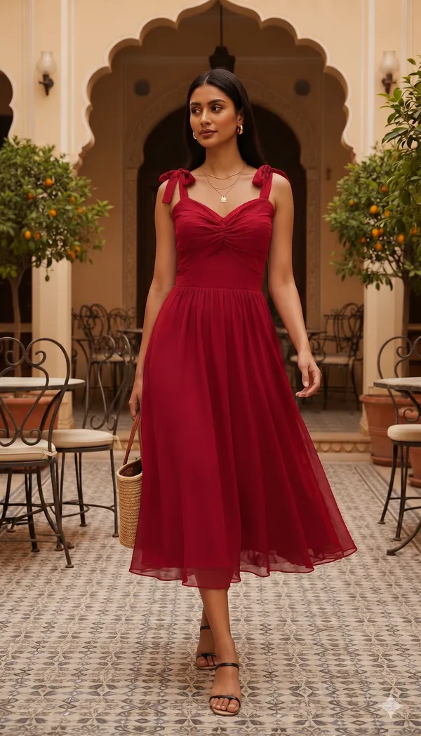 ruched dress india India ruched bustier A line midi dress
