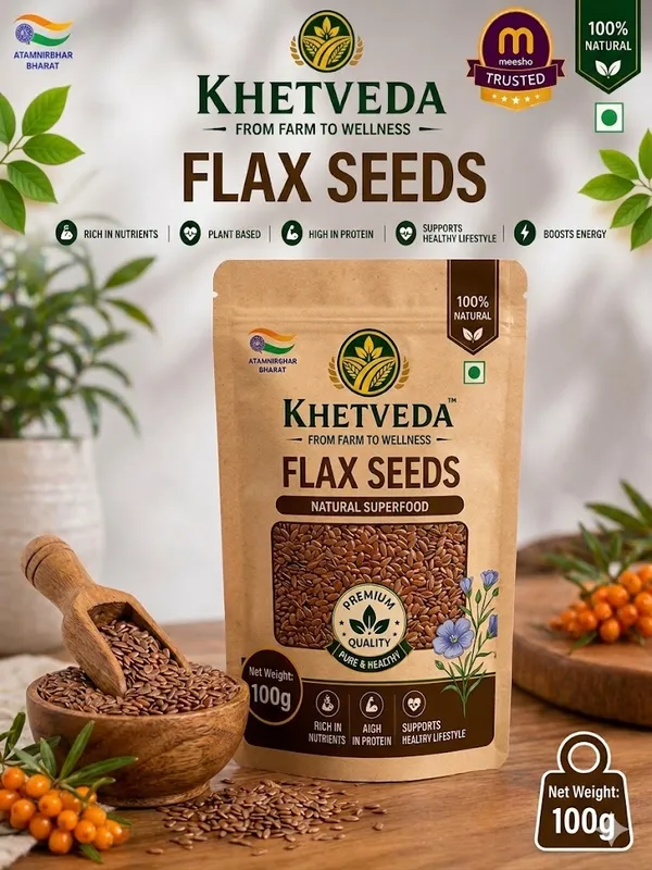 Khetveda_Natural_Flax_Seeds_100_G_Pack_Of_3